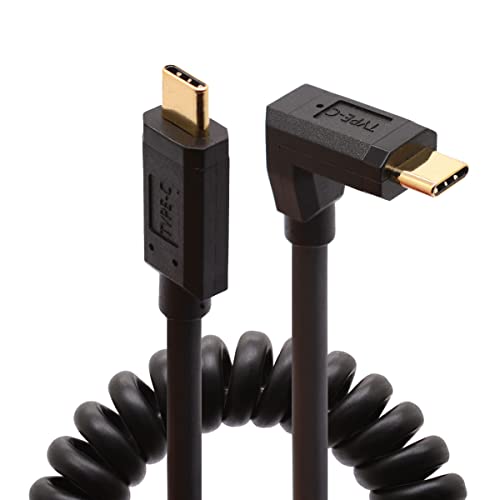 Tomost Coild USB Typ C Kabel, Feder auf 90 Grad Winkel Spirale 3.1 Ladekabel Adapterkabel kompatibel mit Computer Phone Pad Laptop Tablets (1,8 Meter) von Tomost