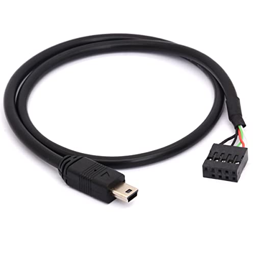 Tomost DuPont 9-poliges auf Mini-USB-Kabel, Mini-USB-Stecker auf 9-poliges Motherboard-Buchse, 0,1 Zoll USB-Header, PCB-Adapter, Dupont-Verlängerungskabel von Tomost