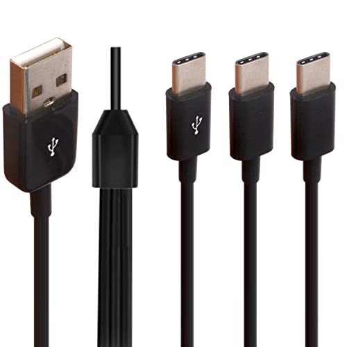 Multi USB C Splitter Cable, 3 in 1 USB 2.0 A Male to Three USB Typec C Male 1 to 3 Sync Charging Cable Adapter Cord Compatible with Mobile/Android and More (30cm) (USB To 3 Type C) von Tomost