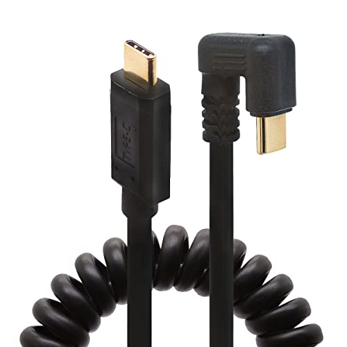 Spiralkabel, U-förmiges USB-C-auf-USB-C-Kabel, Feder-Typ-C-Stecker auf Typ-C-Stecker mit 180-Grad-Winkel, 3 A, schnelles Datenkabel, Adapterkabel für Computer/Handy/Pad/Laptop/Tablets (1,8 m) von Tomost