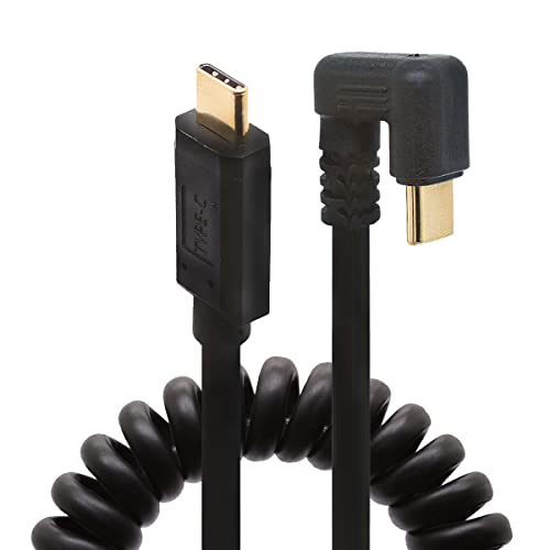 Tomost Spiralkabel, U-förmiges USB-C-auf-USB-C-Kabel, Feder-Typ-C-Stecker auf Typ-C-Stecker mit 180-Grad-Winkel, 3 A, schnelles Datenkabel, Adapterkabel für Tablets/Video/Notebook/Dock (1,2 m) von Tomost