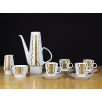 60Er Kaffeegesteck Für 4 Personen, Kaffeekanne, Suggarkanne Und Milchkännchen, West Germany, Mid Century Modern, 50Er-60Er Jahre von TomsVintageSalon