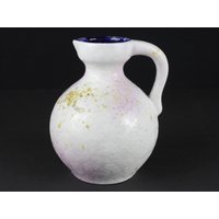 Marei Weiß Rosa Keramik Vase, Vintage Fat Lava Keramik, 70Er West German Pottery, Mid Century von TomsVintageSalon