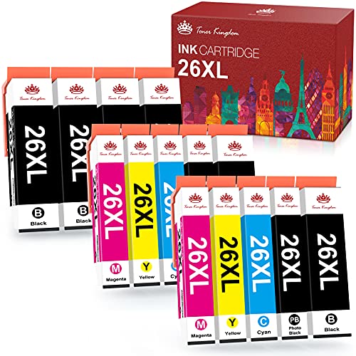 Toner Kingdom 26XL Ersatz für Epson 26XL Tintenpatrone Kompatibel mit Epson Expression Premium XP-510 XP-520 XP-600 XP-605 XP-610 XP-615 XP-620 XP-625 XP-700 XP-710 XP-720 XP-800 XP-810 von Toner Kingdom