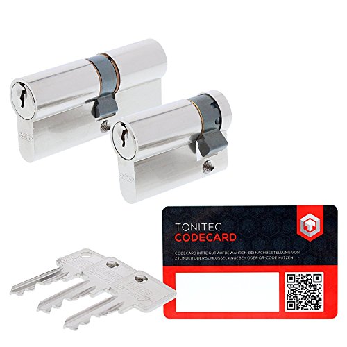 ABUS Schließzylinder Halbzylinder C83 GS gleichschließend Lagerschließung inkl. 3 Schlüssel inkl. ToniTec CodeCard Größe 10/30mm von ToniTec