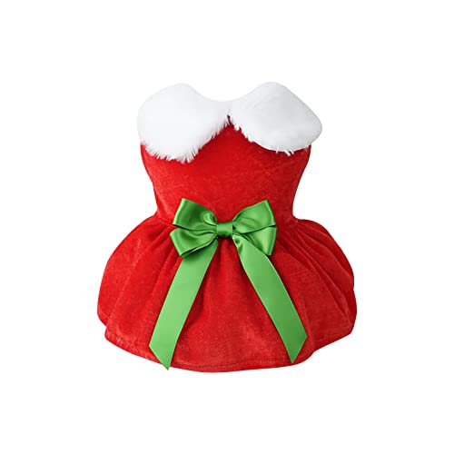 Tonsee Accessoire Hundekleid Hochzeitskleid für Hunde Santa Dog Christmas Outfit Thermal Holiday Puppy Costume Dress Pet Clothes Haustierkleidung Für Hundemarken (Grün, S) von Tonsee Accessoire