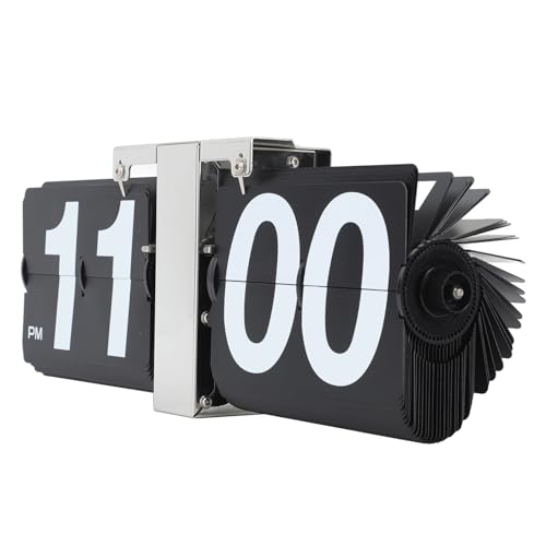 Tonysa Flip Clock Digital, Flip-Schreibtisch-Regaluhr Im Retro-Stil, Mechanische Digitalanzeige, Batteriebetrieben, mit Abnehmbaren Karten, Große Zahlen, für Wohnzimmer, von Tonysa