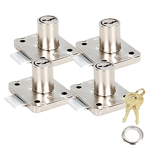 Möbelschloß Aufschraubschloss 20mm Dornmaß Zylinder mit Schlüssel Universal Set für Schubladen & Schränke [4er Pack, 42 * 35mm] von TopHomer