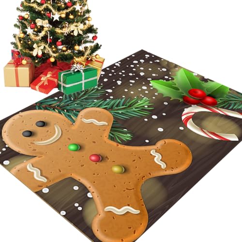 Topbashgo Carpet for Living Room Home Hallway Large Rug, Weihnachtsteppich Weihnachtsdeko Amerikanisch, Weinachtsdekorationen für Zuhause Büro Hof Zimmer (Weihnachten 2, 50 * 80cm) von Topbashgo