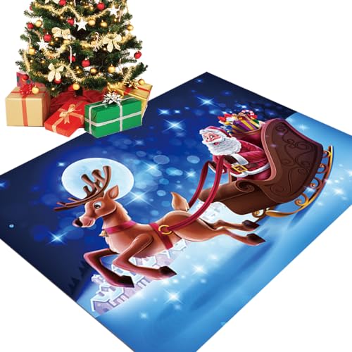 Topbashgo Carpet for Living Room Home Hallway Large Rug, Weihnachtsteppich Weihnachtsdeko Amerikanisch, Weinachtsdekorationen für Zuhause Büro Hof Zimmer (Weihnachten 7, 60 * 90cm) von Topbashgo