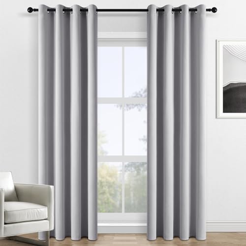 Topfinel Verdunkelungsvorhang Grau Vorhang Blickdicht Gardinen Mit Ösen Verdunkelung Vorhang Outdoor Für Balkon Terrassen Pavillon, 2er Set 225 X 140 cm von Topfinel