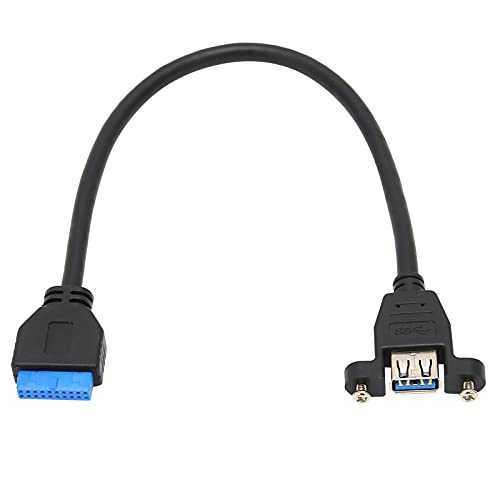 Topiky Adapterkabel 20-Pin USB3.0 Single-Ended Female Adapterkabel 30mm Datenübertragungsleitung Kompatibel mit Computer, Desktop, Laptop, PC, Projektor, HDTV von Topiky