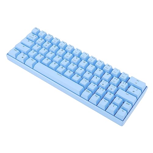 Mechanische Tastatur, 64 Tasten, RGB, Ergonomisch, 1800 MAh, Wiederaufladbare Tastatur, Kabellose 2,4-GHz-/-/Type-C-Schreibmaschine mit Kabel, für für (Blauer Schalter) von Topiky