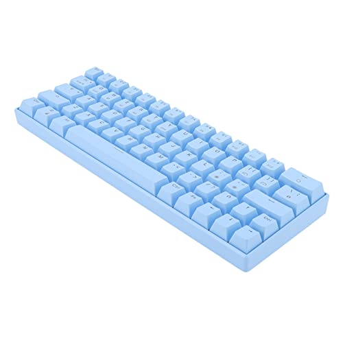 Mechanische Tastatur, 64 Tasten, RGB, Ergonomisch, 1800 MAh, Wiederaufladbare Tastatur, Kabellose 2,4-GHz-/-/Type-C-Schreibmaschine mit Kabel, für für (Brauner Schalter) von Topiky