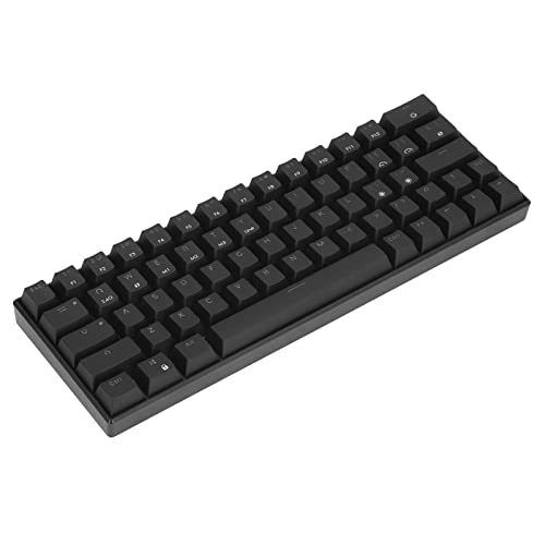 Mechanische Tastatur, Wireless 2.4G + 3.0/5.0 + Type C Wired Mechanische Tastatur, Ergonomie mit 64 Tasten, RGB 1800 MAh, Wiederaufladbare Tastatur, Schwarz (Roter Schalter) von Topiky
