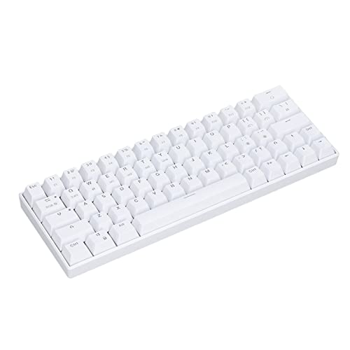 Topiky Mechanische Tastatur, 64 RGB-Tasten, Ergonomisch, 1800 MAh, Wiederaufladbare Tastatur, Kabellose 2,4 G//Typ-C-Schreibmaschine mit Kabel, für für für OS X (Brauner Schalter) von Topiky
