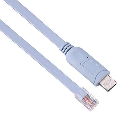 Topiky USB-zu-RJ45-Konsolenkabel, USB2.0-Stecker zu RJ45-Stecker CAT5 Serial Console-Flachkabel für Cisco Router-Switches von Topiky