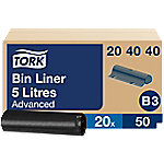 Tork Müllsäcke 5 L Schwarz LDPE (Polyethylen niedriger Dichte) 20 Rollen à 50 Stück von Tork