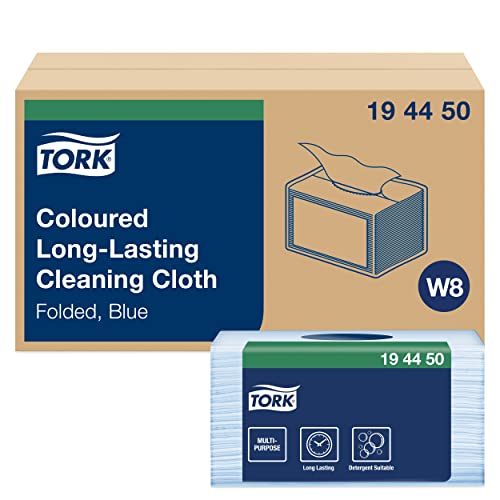 Tork Langlebige Reinigungstücher Blau W8, Mehrzweck, 8 × 40 Tücher, 194450 von Tork