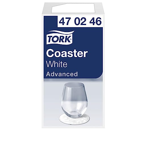 Tork Runde Papieruntersetzer Weiß, Extradick, 250 Untersetzer, 470246 von Tork