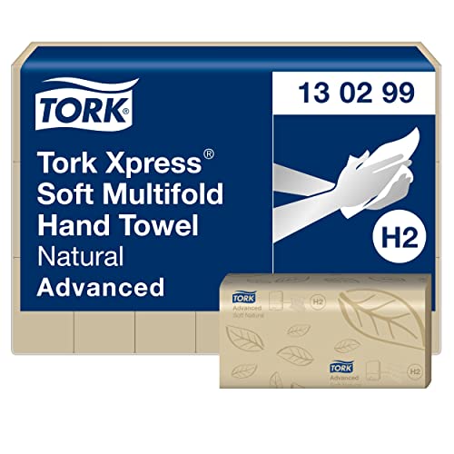 Tork Xpress weiche Multifold-Handtücher Natur H2, Advanced-Qualität, reißfest, 2-lagig, 21 × 180 Blatt, 130299 von Tork