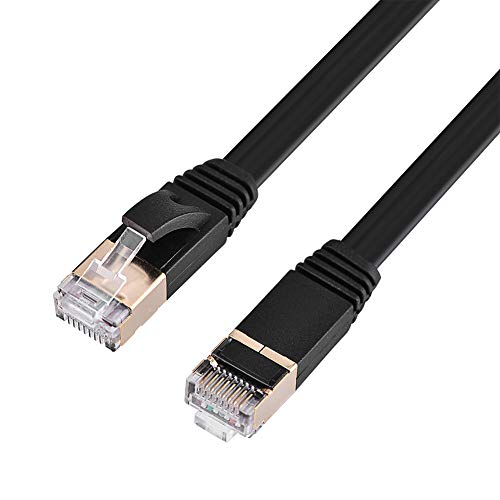 Cat 7-Ethernet-Kabel, 1 M / 1,8 M / 3 M / 5 M / 8 M / 10 M / 15 M LAN-Kabel Flaches Ethernet-Kabel mit 2-teiligen RJ45-Anschlüssen, Kompatibel mit Einem Laptop-Computer-Modem (3 Meter / 9,8 Fuß) von Tosuny