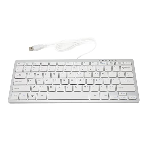 Schlanke USB-Tastatur mit Kabel, Kompakte Computertastatur, 78 Scherentasten, 13 Tastenkombinationen, Platzsparend und Sieht Toll aus, Tastatur für OS X und von Tosuny