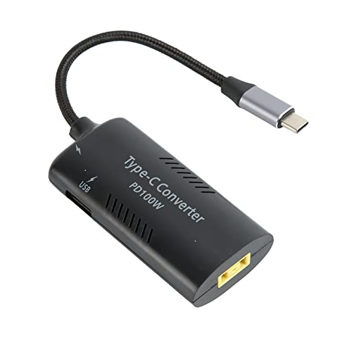 Tosuny 100 W Laptop-Stromwandler DC auf USB C, Laptop-Adapter Zum Aufladen von Laptops, PD-Schnellladeanschluss und USB-A-Anschluss, Plug-and-Play (DC-Buchse mit quadratischer Öffnung von Tosuny