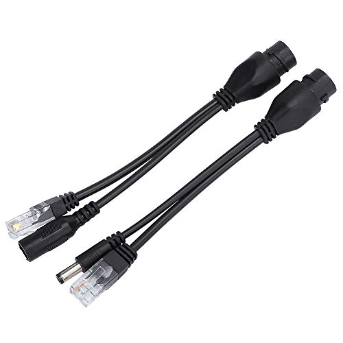 Tosuny POE-Adapterkabel, 12-V-DC-Netzteilanschluss mit 1xRJ45-Netzwerkschnittstelle, 10/100-Mbit/S-POE-Adapterkabel für das (Schwarz) von Tosuny