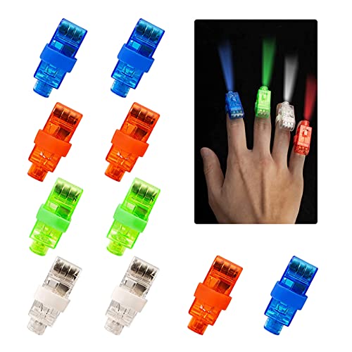 LED Fingerlampe, 10 PCS Finger Taschenlampe, Fingerlicht Taschenlampe für Finger,LED Bunt Fingerlicht, Fingertaschenlampe Kinder, LED Fingerlampe Mitbringsel, Fingerlampen, Fingerlampe Leuchtringe von Toulifly