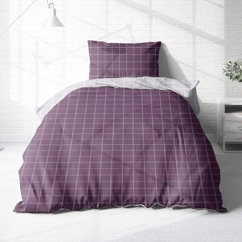 Träumschön Biber Bettwäsche Set 2tlg 135x200 cm + 80x80 cm – Flauschige Bettwäsche Lila – Weiche Winterbettwäsche Kariert - Atmungsaktiv, Warm & Hautfreundlich - 100% Baumwolle Träumschön Biber Bettwäsche Set 2tlg 135x200 cm + 80x80 cm – Flauschige Bettwäsche Lila – Weiche Winterbettwäsche Kariert - Atmungsaktiv, Warm & Hautfreundlich - 100% Baumwolle von Träumschön