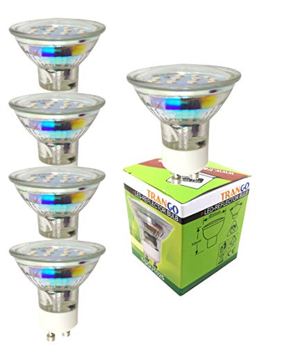 Trango 5er Pack GU1015*5 GU10 LED Leuchtmittel mit - 5 Watt - 3000K warmweiß zum Austausch GU10 & MR16 Halogen Leuchtmittel, für Einbauleuchten, Deckenstrahler, Einbaustrahler, Deckenleuchte, Spots von Trango