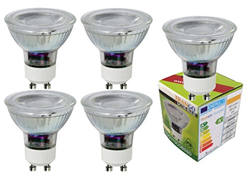 Trango 5er Pack dimmbar GU10 LED Leuchtmittel GU10COB5SD*5 3000K warmweiß zum Austauschen GU10 & MR16 Halogen Leuchtmittel, für Einbauleuchte, Deckenstrahler, Einbaustrahler, Deckenleuchte, Spots von Trango