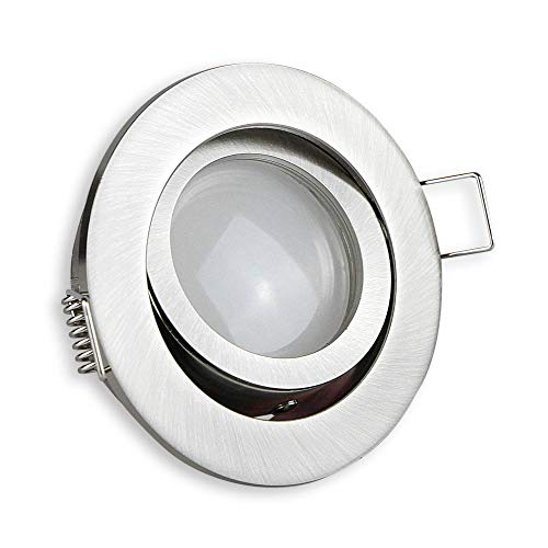 Trano LED Einbaustrahler silber rund 5 Watt neutralweiß GU10 230V - Einbauleuchte schwenkbar 70mm Bohrloch Spot Decken-Strahler Deckeneinbaustrahler Deckenspot Einbauspot von Trano