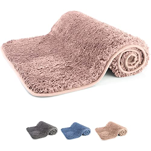 TranquilBeauty Luxuriöse Rosa Badematte | rutschfeste Badematte aus Mikrofaser 50x80 cm | superweich, wasserabsorbierend, schnell trocknend | leicht zu reinigen, ideal für ältere Menschen und Kinder von TranquilBeauty