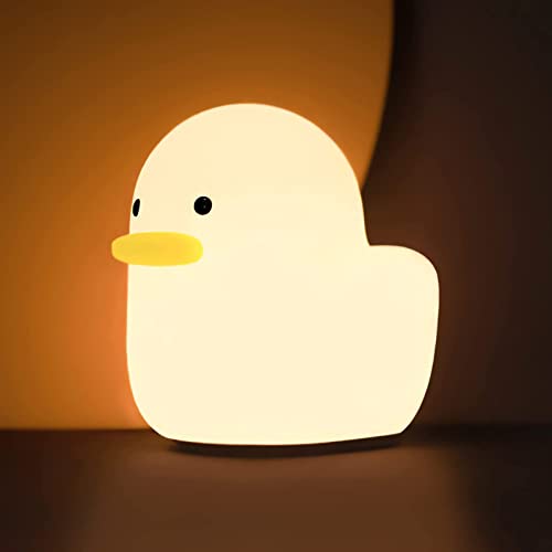 Silikon Led Enten Nachtlicht Kinder Dimmbar, Kindernachtlicht mit Touch Sensor, Timer, USB Aufladbar, Stilllicht Nachtlampe Baby, Nachttischlampe für Kinderzimmer von Transplant