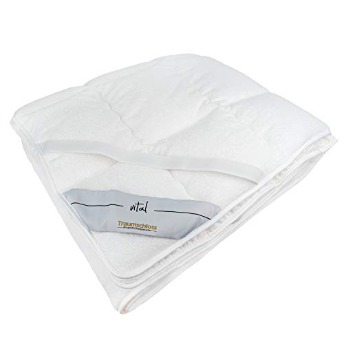 Traumschloss Matratzenschoner Unterbett Vital | 70% Polyester 30% Kapok | Winter und Sommerseite | atmungsaktiv | temperaturausgleichend | Allergiker geeignet | 180x200cm von Traumschloss