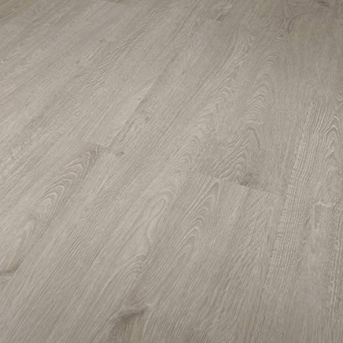 TRECOR® Klick Vinylboden RIGID 3.5 Massivdiele - 3,5 m stark mit 0,30 mm Nutzschicht - WASSERFEST (Vinylboden Musterstück 30 cm, Trend Oak White) von Trecor