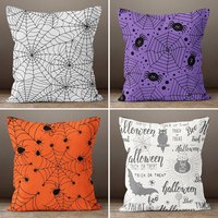 Eule Halloween Kissen, Gruseliges Spinnenkissen, Geschnitztes Kürbis Geisterkissen, Kissenbezug, Spinne Kissenbezug von TrendHomeDesign