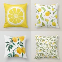 Gelbe Zitronen Mit Grünen Blättern Kissenbezug, Wurfkissen, Küche Wohndekor, Wohndekoration Design Zitronenkissen von TrendHomeDesign