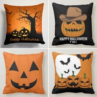 Halloween Deko Kissenbezug, Spuk Fledermaus Geschnitztes Kürbis Geisterkissen, Kissenbezug von TrendHomeDesign