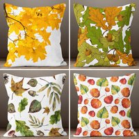 Herbst Baum Deko, Trend Kissenbezug, Orange Blätter Wurfkissen, Hauswärmer Bauernhaus Kissenbezug von TrendHomeDesign