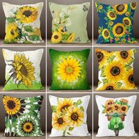 Sonnenblumen Kissenbezug, Gelb Grün Sommer Trend Deko Bettwäsche Dekor, Wohndeko Kissen von TrendHomeDesign