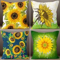 Sonnenblumen Kissenbezug, Gelb Grün Sommer Trend Deko Bettwäsche Dekor, Wohndeko Kissen von TrendHomeDesign