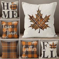 Thanksgiving Kissenhüllen, Herbst Trend Kissenhülle, Give Thanks Throw Happy Kissen, Housewarming Kissen von TrendHomeDesign