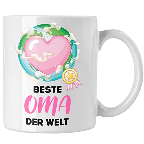 Trendation - Beste Oma Der Welt Geschenk Tasse Kaffeetasse Spruch Lustig von Enkel zum Geburtstag Weihnachten Sprüche (Weiß) von Trendation
