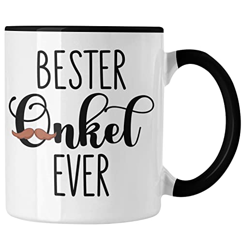 Trendation - Bester Onkel Ever Tasse Geschenk Geburtstag Weihnachten Lustig Geschenkideen von Nichte (Schwarz) von Trendation