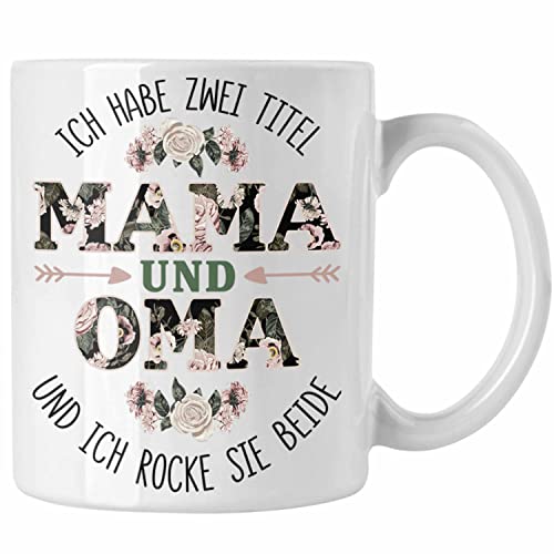 Trendation - Mama und Oma Tasse Geschenk für Oma Weihnachten Geburtstag Lustige Tasse Beste Oma (Weiß) von Trendation
