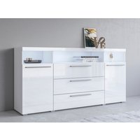 INOSIGN Sideboard "India,Breite 182cm moderne Anrichte 2Türen,3 Schubladen, Kombikommode", Kommode viel Stauraum, Einlegeböden verstellbar,ohne Beleuchtung von Inosign