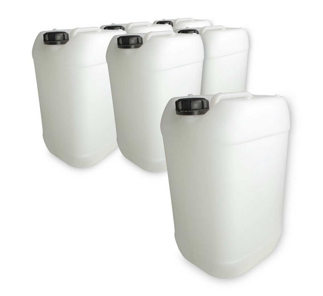 Trevendo Kanister 6 Stück Leerkanister HDPE, DIN 61, natur (25 Liter), lebensmittelecht, lebensmittelecht von Trevendo